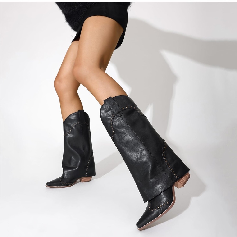 Viral Fold Over Boots Size 7